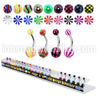 dambn4 belly rings surgical steel 316l with acrylic parts belly button