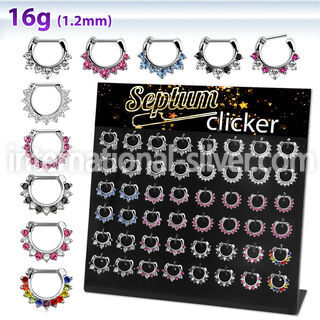 dapg185 board with 48 pcs of crystal studded septum clickers