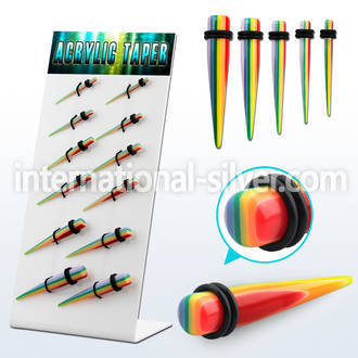 dapg89 display w 12 pcs of acrylic taper w rainbow pattern