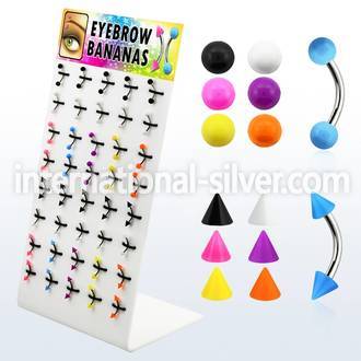 dbjmx11 micro curved barbells surgical steel 316l with acrylic parts eyebrow