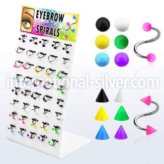 dbjmx13 spirals twisters surgical steel 316l with acrylic parts eyebrow