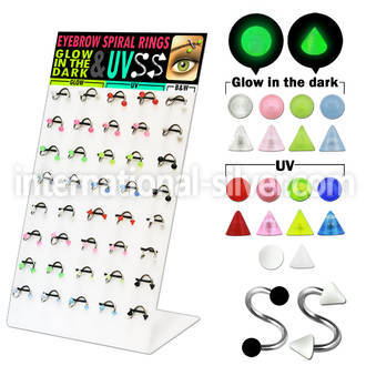 dbjmx4 spirals twisters surgical steel 316l with acrylic parts eyebrow