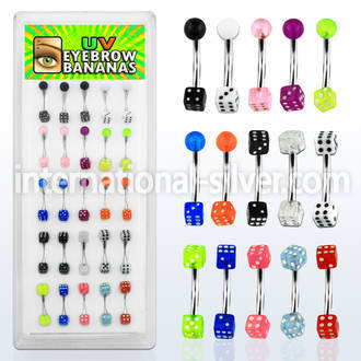 dbnedi2 micro curved barbells surgical steel 316l with acrylic parts eyebrow