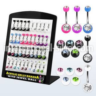 dbnj5 belly rings surgical steel 316l with acrylic parts belly button