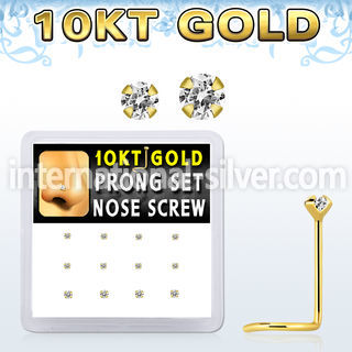 dgisc11 box w 10kt gold nose screws w 1.5 2 mm round cz tops