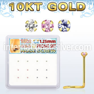 dgisc23 box w 10kt gold nose screws w 1.25mm round cz 