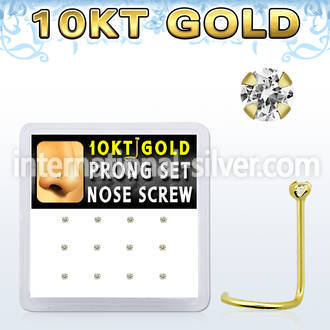 dgisc2 10kt gold nose screw with 1.5mm prong clear round cz