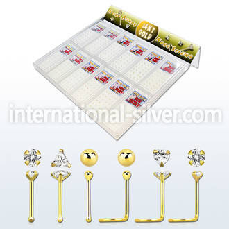 dgm12 l shape nose studs gold nose