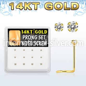 dgsc11 l shape nose studs gold nose