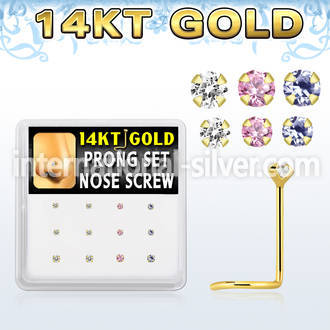 dgsc12 l shape nose studs gold nose