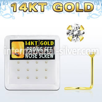 dgsc17 l shape nose studs gold nose