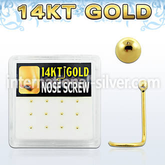 dgsc1 l shape nose studs gold nose