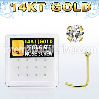 dgsc2 l shape nose studs gold nose