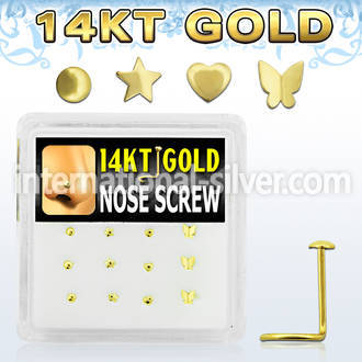 dgsc4 l shape nose studs gold nose