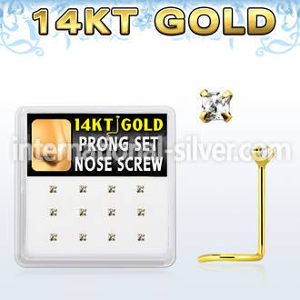 dgsc6 l shape nose studs gold nose