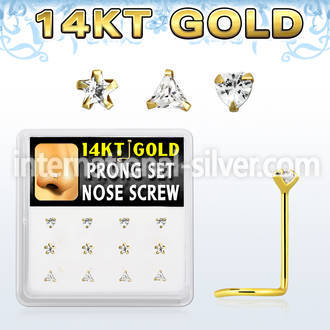 dgsc9 l shape nose studs gold nose