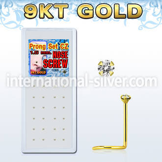 dgsz9c l shape nose studs gold nose