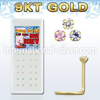 dgsz9m l shape nose studs gold nose