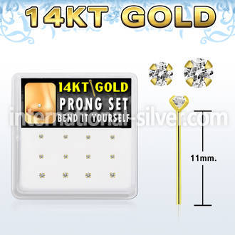 dgys11 gold bend it yourself nose studs nose piercing