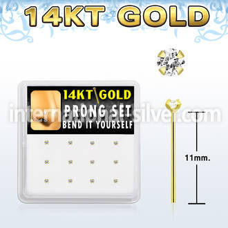 dgys20 gold bend it yourself nose studs nose piercing