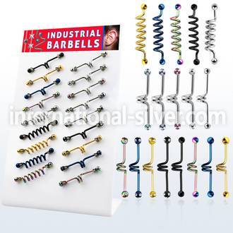 dind20 straight barbells anodized surgical steel 316l 