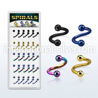 djspe1 spirals twisters anodized surgical steel 316l labrets chin