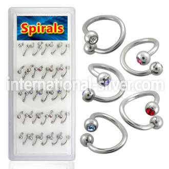 djspe3 spirals twisters surgical steel 316l eyebrow