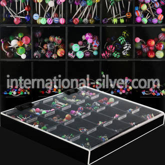 dmbj22 loose body jewelry parts surgical steel 316l with acrylic parts belly button