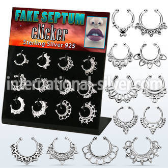 dnsm116 fake illusion body jewelry silver 925 septum