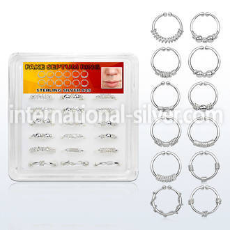 dnsm90 fake illusion body jewelry silver 925 septum