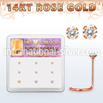 drsc11 l shape nose studs gold nose