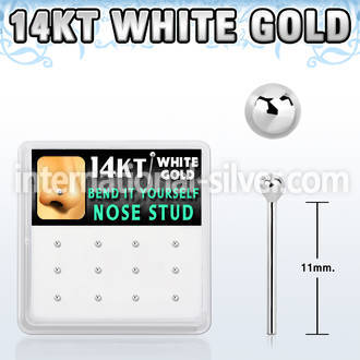 dwys5 box w 14kt white gold bend it nose studs w 1.5mm balls