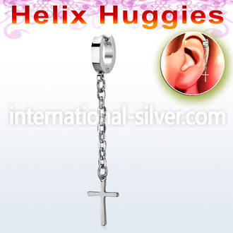 ehhlcrs stainless steel huggie piercing