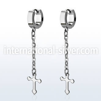 erhlcros +stainless steel +huggie choose  piercing