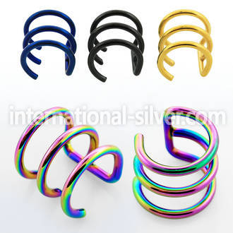 etcf3 fake illusion body jewelry anodized surgical steel 316l helix