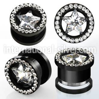 ftszc tunnels gauges anodized surgical steel 316l ear lobe