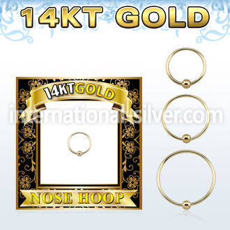 g14hob nose hoop gold helix