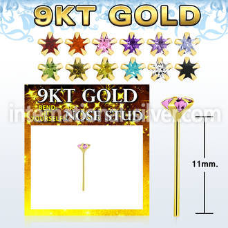 g9yzsm1 gold bend it yourself nose studs nose piercing