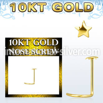 gisst 10kt gold nose screw with 2mm plain gold star shaped top