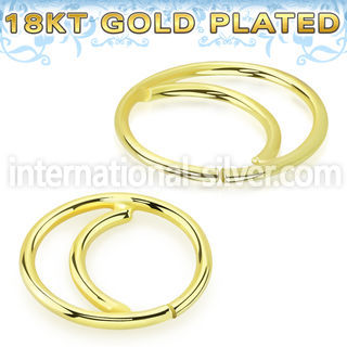 gpsea20 18k gold plating silver seamless nose ring hoop moon