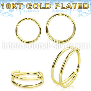 gpsee 18k gold plating silver seamless nose ring hoop double
