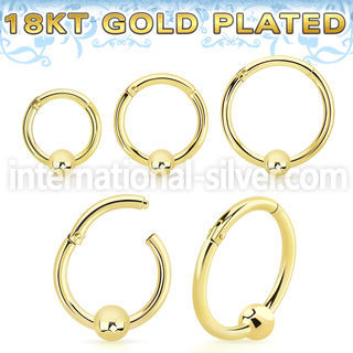 gpsegh16b3 18 k gold plating silver hinged segment hoop 16g