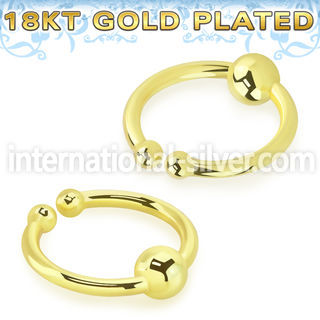 gpsepn 18k gold plated silver fake septum ring with 3mm ball