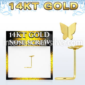 gsbt2 l shape nose studs gold nose