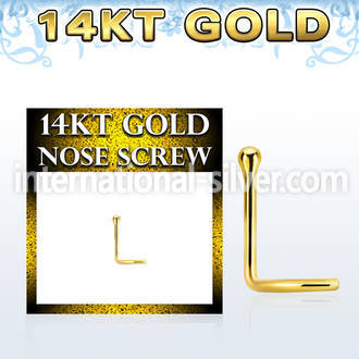 gscb1b 14kt gold nose screw, 20g w a 1.5mm ball shaped top