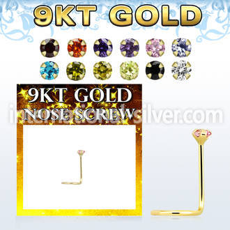 gszm9 l shape nose studs gold nose