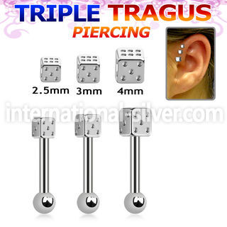 hexfd straight barbells surgical steel 316l tragus