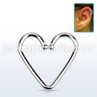 hexhb fake illusion body jewelry silver 925 ear lobe
