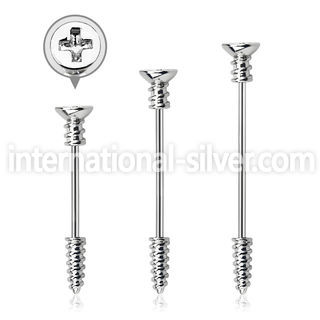 indsh36s surgical steel ear industrial barbell