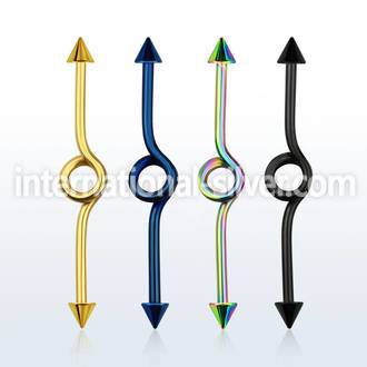 intbcn5 straight barbells anodized surgical steel 316l 